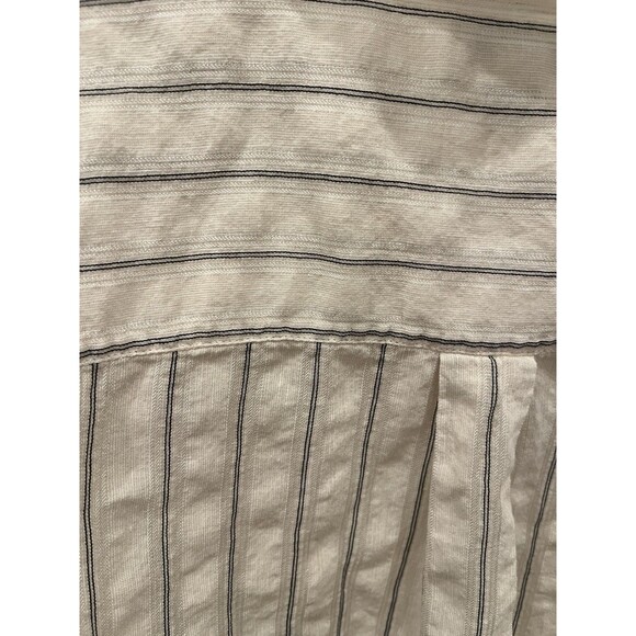 Nordstrom Striped Popover Sz Large Linen Blend Coastal Beach Casual - Picture 4 of 6